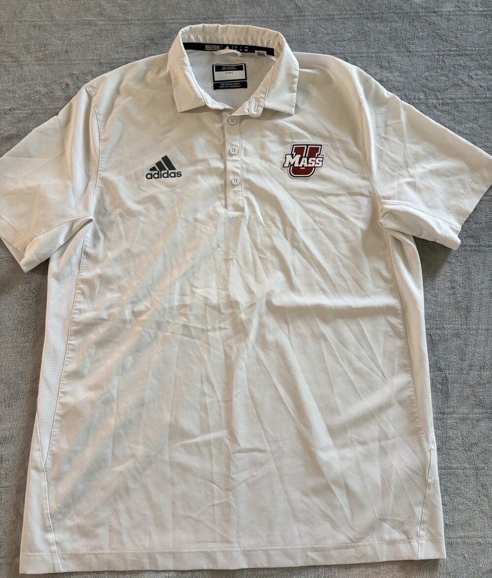 Massachusetts UMass Minutemen Adidas Stadium Coaches SS Polo Shirt Men's Med